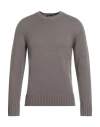 Drumohr Man Sweater Taupe Size 44 Merino Wool In Gray