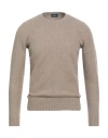 Drumohr Man Sweater Taupe Size 46 Lambswool In Neutral