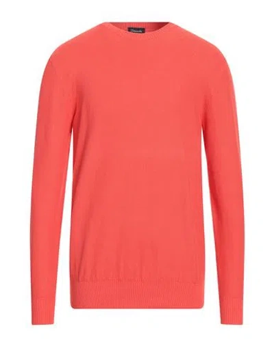 DRUMOHR DRUMOHR MAN SWEATER TOMATO RED SIZE 40 COTTON