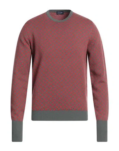 Drumohr Man Sweater Tomato Red Size 44 Cashmere In Brown