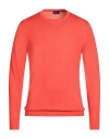 Drumohr Man Sweater Tomato Red Size 46 Super 140s Wool In Red