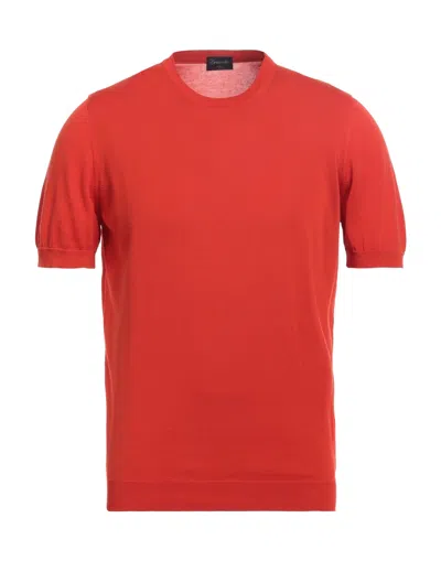 DRUMOHR DRUMOHR MAN SWEATER TOMATO RED SIZE 44 COTTON
