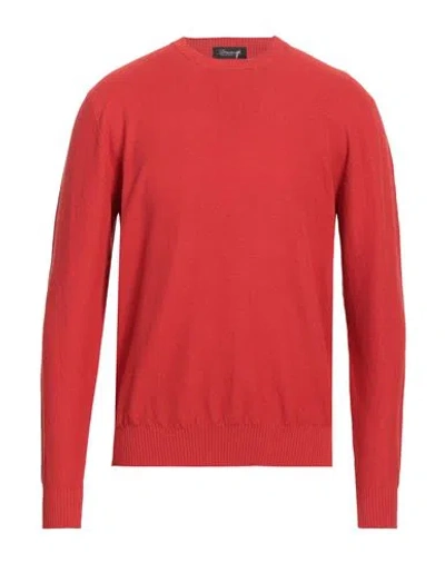 DRUMOHR DRUMOHR MAN SWEATER TOMATO RED SIZE 42 COTTON