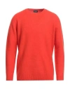 Drumohr Man Sweater Tomato Red Size 48 Lambswool In Tomato Red