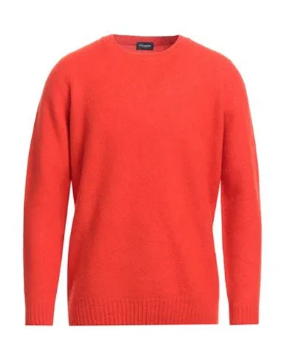 DRUMOHR DRUMOHR MAN SWEATER TOMATO RED SIZE 44 LAMBSWOOL