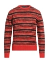 Drumohr Man Sweater Tomato Red Size 46 Lambswool In Tomato Red