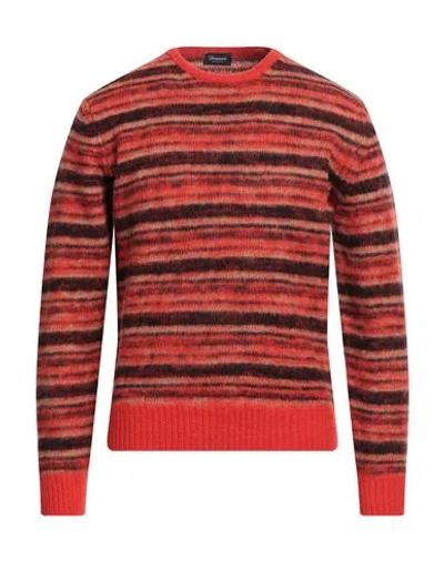 Drumohr Man Sweater Tomato Red Size 46 Lambswool