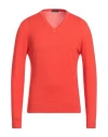 Drumohr Man Sweater Tomato Red Size 44 Super 140s Wool