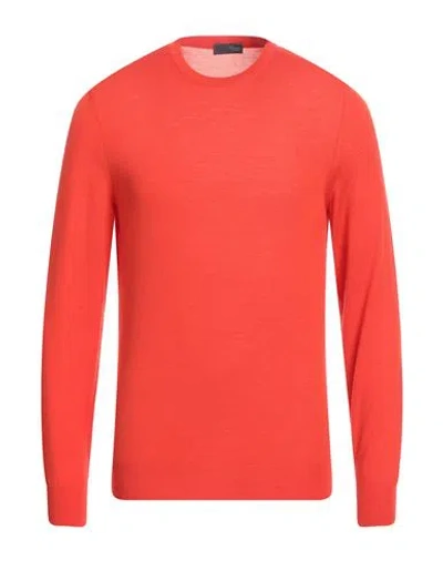 Drumohr Man Sweater Tomato Red Size 46 Super 140s Wool