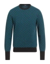 Drumohr Man Sweater Turquoise Size 38 Cashmere In Blue