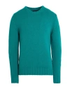 Drumohr Man Sweater Turquoise Size 38 Cashmere In Blue
