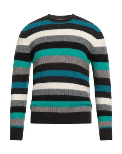 Drumohr Man Sweater Turquoise Size 42 Lambswool