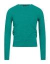 Drumohr Man Sweater Turquoise Size 44 Lambswool In Green