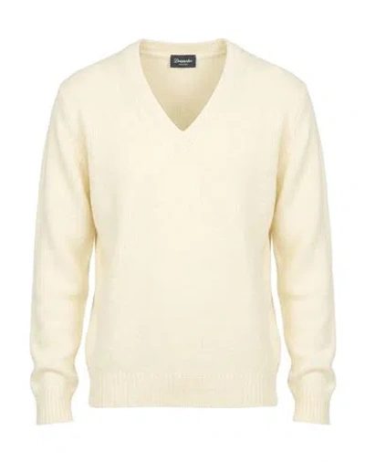 Drumohr Man Sweater White Size 40 Merino Wool
