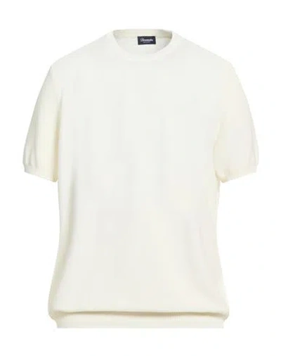 Drumohr Man Sweater White Size 46 Cotton
