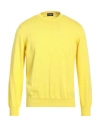 Drumohr Man Sweater Yellow Size 42 Cotton In Yellow
