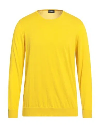 Drumohr Man Sweater Yellow Size 44 Cotton