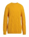 Drumohr Man Sweater Yellow Size 44 Lambswool In Yellow