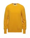 Drumohr Man Sweater Yellow Size 40 Lambswool In Yellow