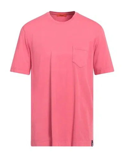 Drumohr Man T-shirt Fuchsia Size 3xl Cotton In Pink