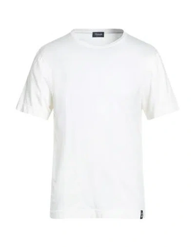 Drumohr Man T-shirt Ivory Size 3xl Cotton In White