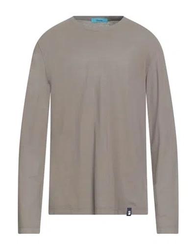 Drumohr Man T-shirt Khaki Size L Cotton In Gray