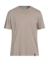 Drumohr Man T-shirt Light Brown Size L Cotton In Gray