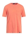 Drumohr Man T-shirt Mandarin Size Xl Cotton In Mandarin