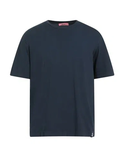 Drumohr Man T-shirt Navy Size Xxl Cotton In Blue