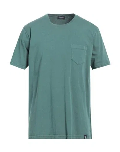 Drumohr Man T-shirt Sage Green Size Xl Cotton In Sage Green