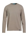 Drumohr Man T-shirt Taupe Size L Cotton In Brown