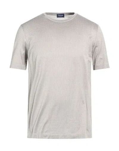 Drumohr Man T-shirt Grey Size Xxl Cotton In Gray