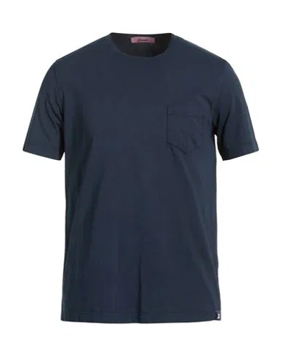 Drumohr Man T-shirt Midnight Blue Size Xxl Cotton In Multi