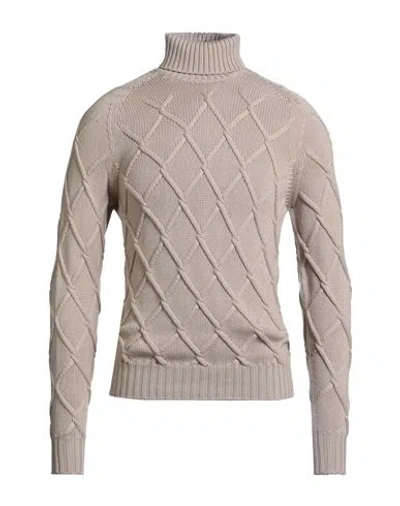Drumohr Man Turtleneck Beige Size 36 Merino Wool In Neutral