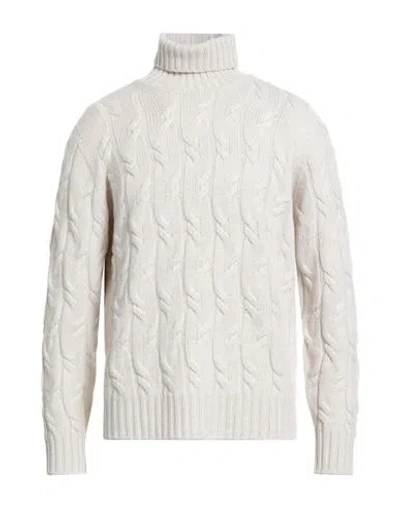 Drumohr Man Turtleneck Beige Size 44 Cashmere In White