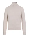 Drumohr Man Turtleneck Beige Size 44 Merino Wool In Sand