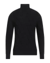 Drumohr Man Turtleneck Black Size 40 Merino Wool In Black