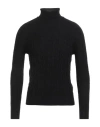 Drumohr Man Turtleneck Black Size 42 Super 140s Wool