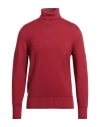 Drumohr Man Turtleneck Brick Red Size 44 Merino Wool