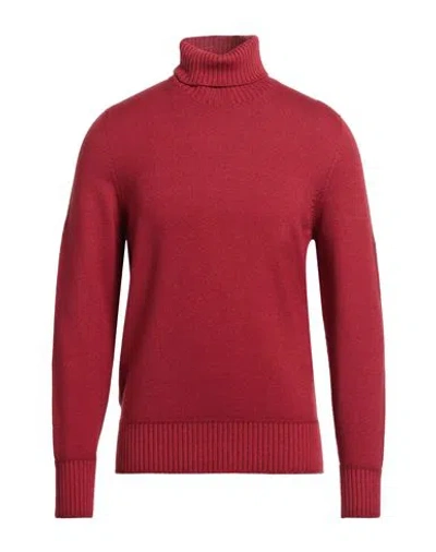 Drumohr Man Turtleneck Brick Red Size 44 Merino Wool In Red