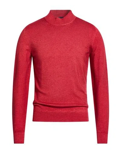 Drumohr Man Turtleneck Brick Size 42 Merino Wool In Red