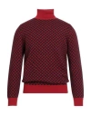 Drumohr Man Turtleneck Brick Size 46 Cashmere In Red
