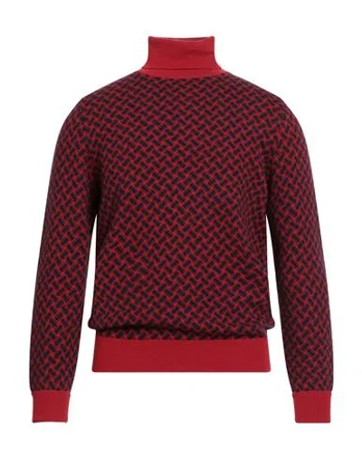 Drumohr Man Turtleneck Brick Size 46 Cashmere In Red