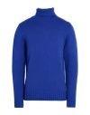 Drumohr Man Turtleneck Bright Blue Size 40 Cashmere In Multi