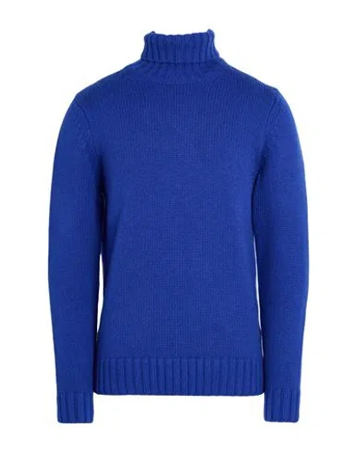 Drumohr Man Turtleneck Bright Blue Size 40 Cashmere In Multi