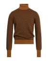 Drumohr Man Turtleneck Brown Size 44 Cashmere