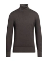 Drumohr Man Turtleneck Brown Size 46 Merino Wool
