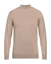 Drumohr Man Turtleneck Camel Size 38 Wool, Silk, Cashmere In Beige