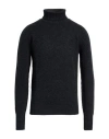 Drumohr Man Turtleneck Charcoal Size 44 Lambswool In Gray