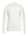 Drumohr Man Turtleneck Cream Size 44 Super 140s Wool In White